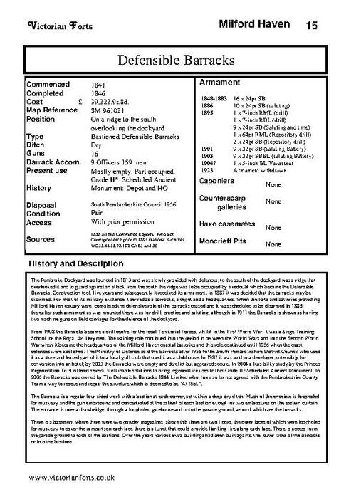 Defensible Barracks datasheet